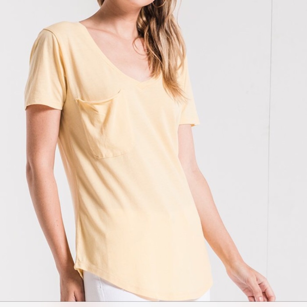 Z Supply Pocket Tee in Yellow size L NWOT